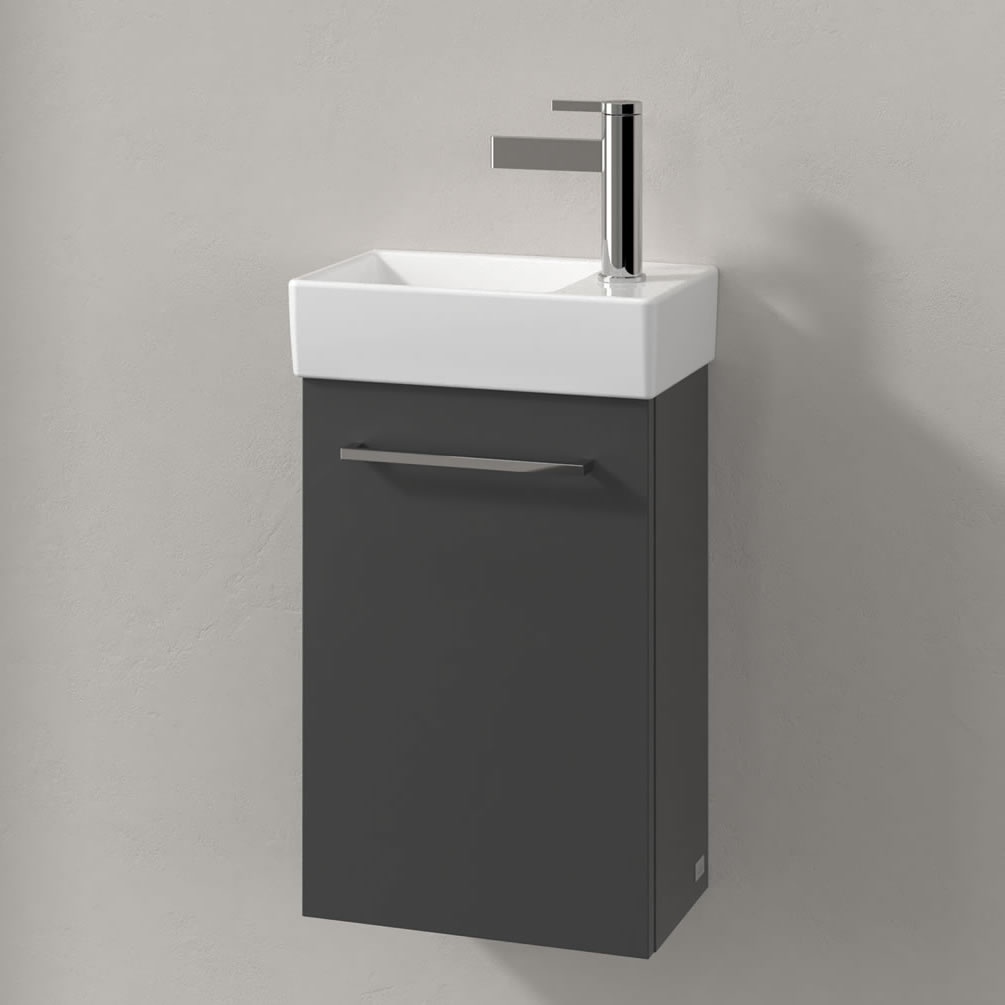 Lifestyle image of Villeroy & Boch Avento Graphite 360mm Right-Handed Cloakroom Vanity Unit